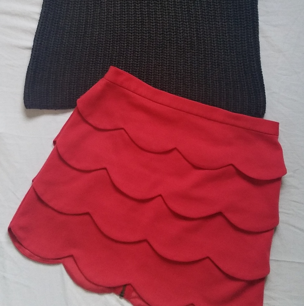 Jack BB Dakota 4 Tiered Skirt Pinkish Red S
